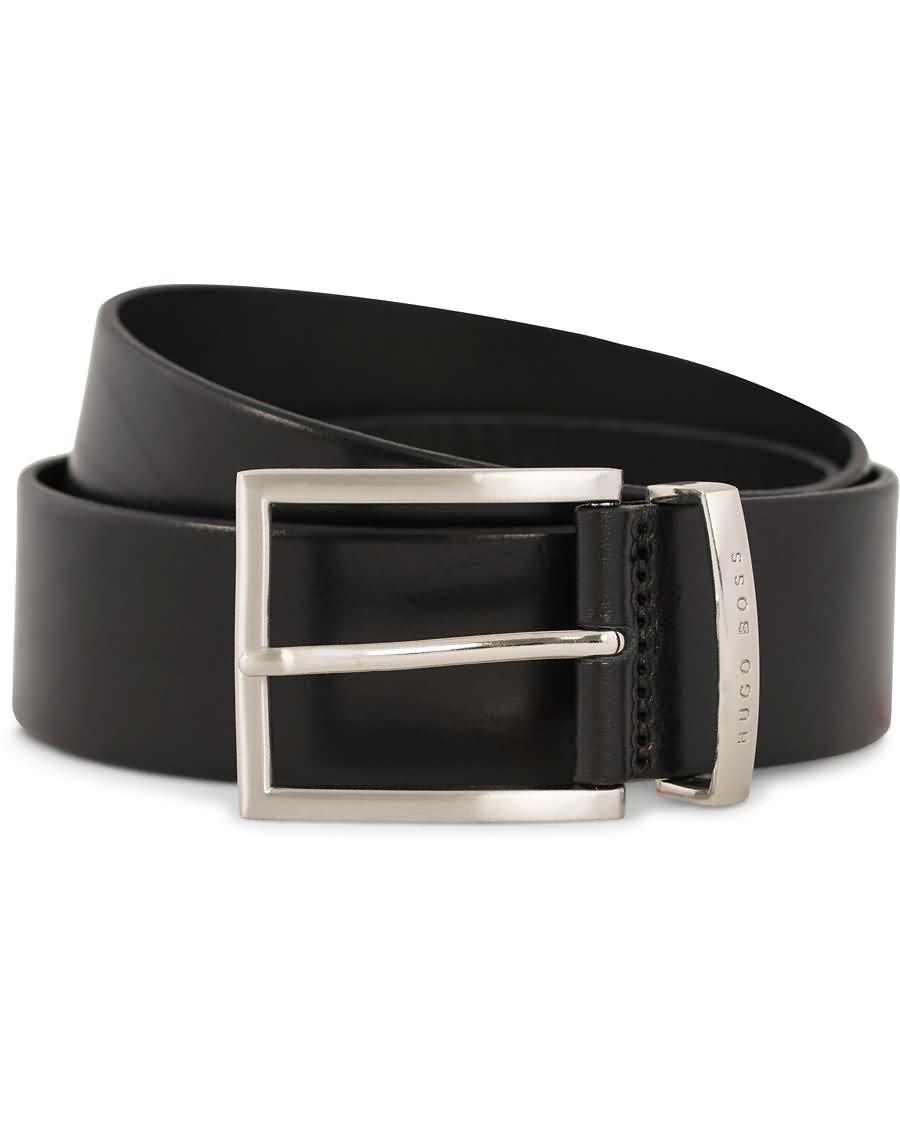 boss buddy leather jeans belt 4 cm black 531lj